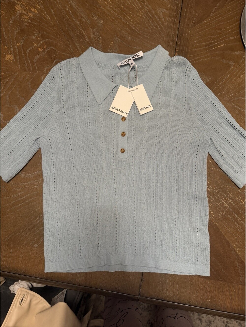 228$ Walter Baker Women's Preston Rope Rib Knit Henley Top NWT size xl